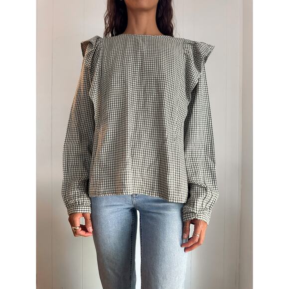 Garnet Hill Gingham Blouse - Picture 1 of 3
